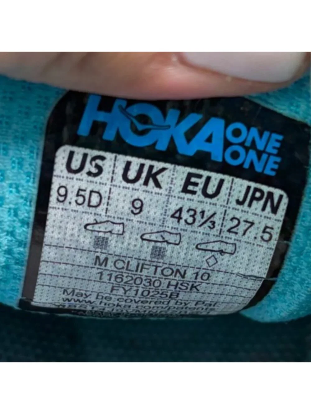 Hoka One One Clifton 10 Mens Size 9.5 Blue Athletic Road Running Shoes Sneakers